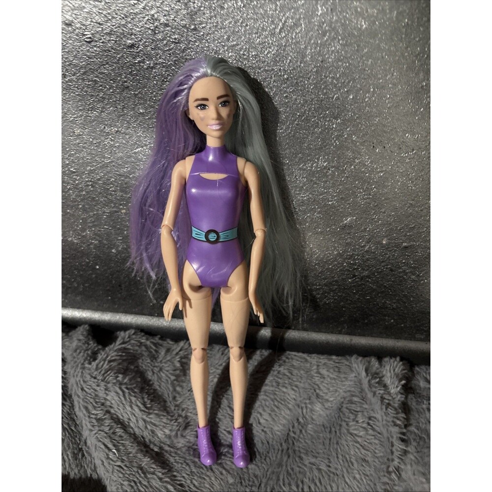 Mattel Barbie Made To Move Pop Reveal Boba Series Doll Taro Milk Purple Heart